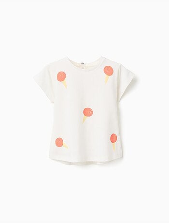 Camiseta de algodón con motivo de cereza