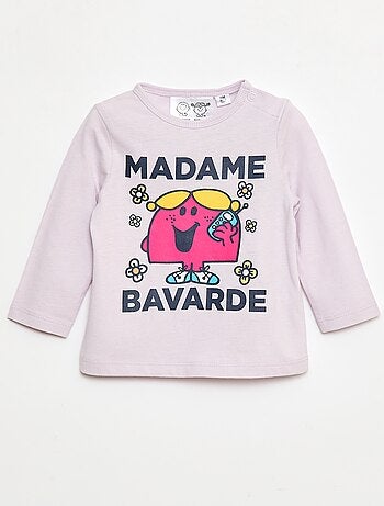 Camiseta con motivo 'Monsieur Madame' en algodón