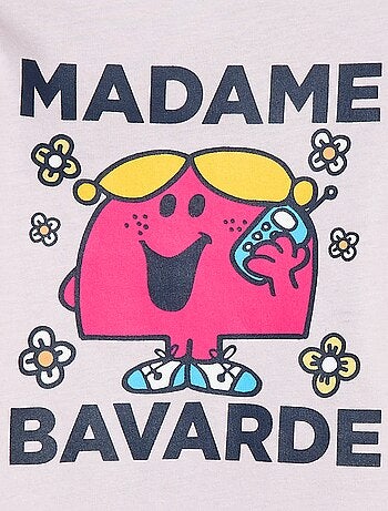 Camiseta con motivo 'Monsieur Madame' en algodón
