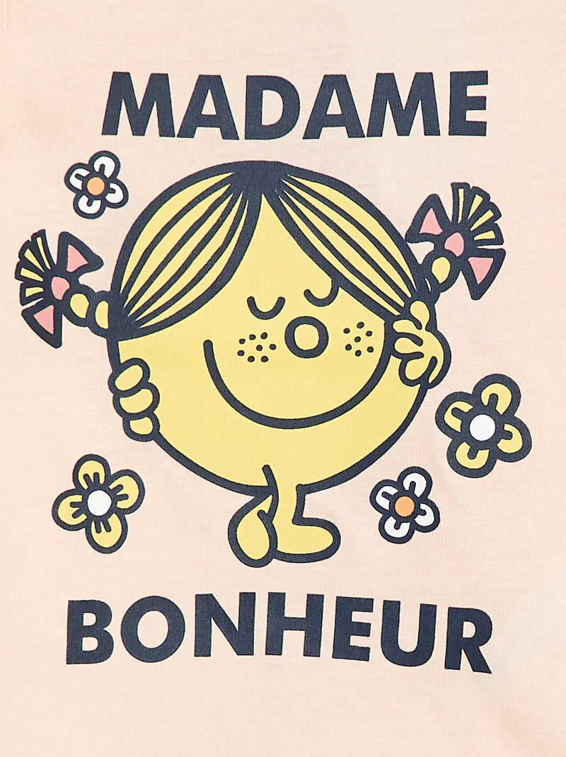 Camiseta con motivo 'Monsieur Madame' en algodón Rosa - Kiabi