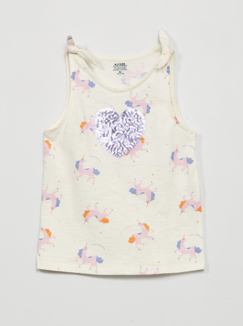 Camiseta con motivo 'unicornios' BLANCO - Kiabi