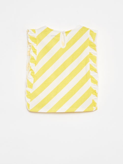 Camiseta con motivo y volantes en las sisas - Kiabi