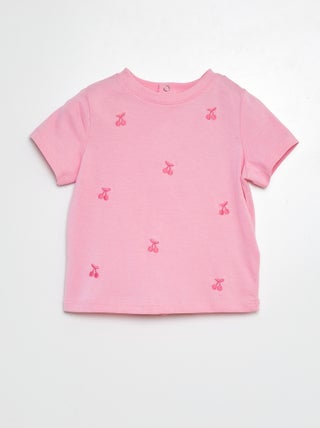 Camiseta con motivos bordados