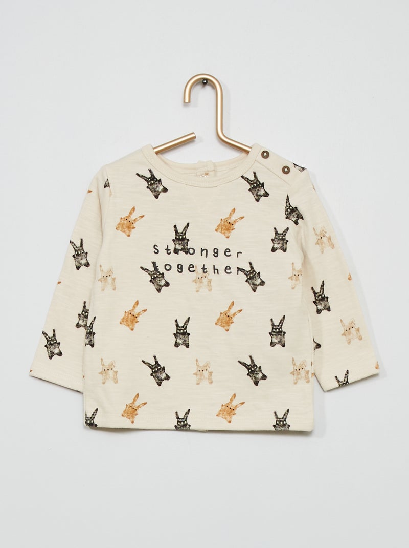 Camiseta con motivos de conejos BLANCO - Kiabi
