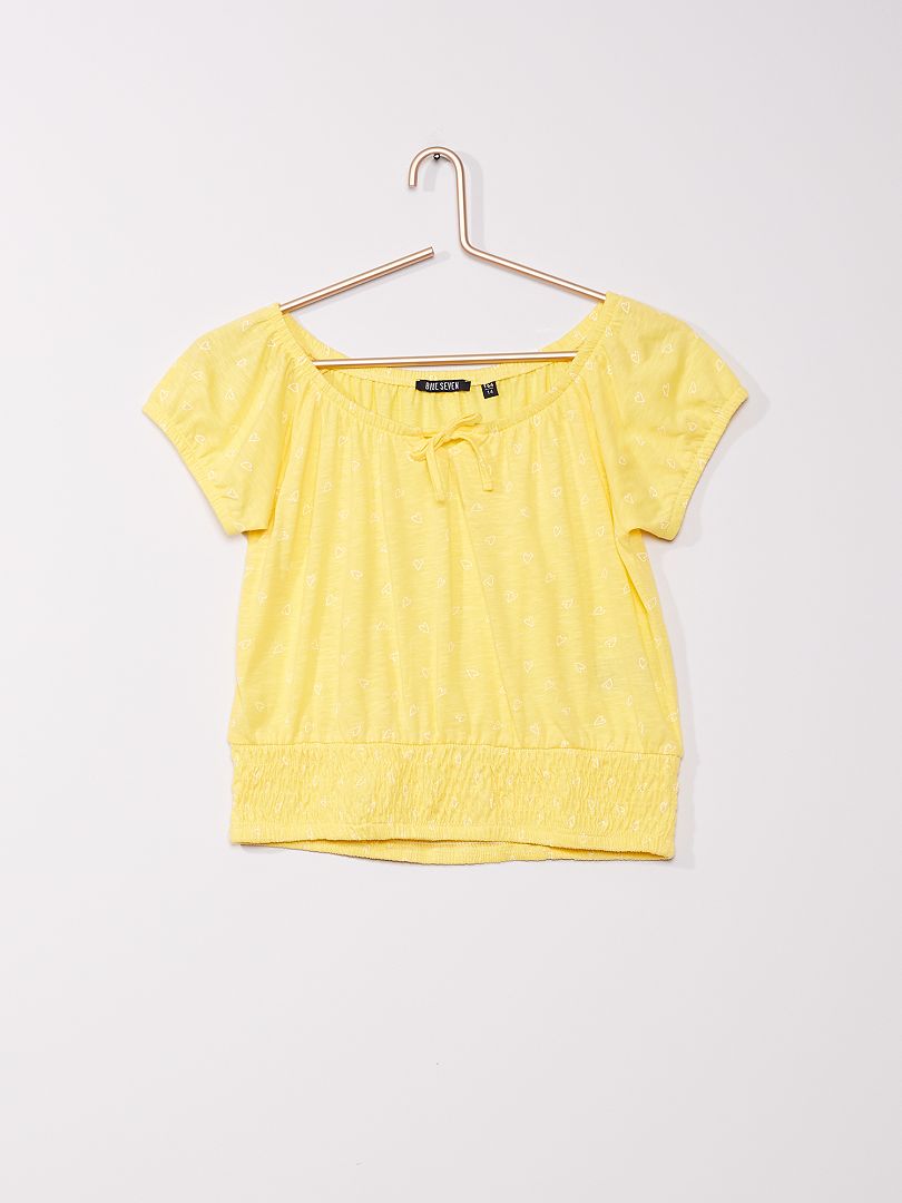Camiseta con motivos de 'corazones' amarillo - Kiabi
