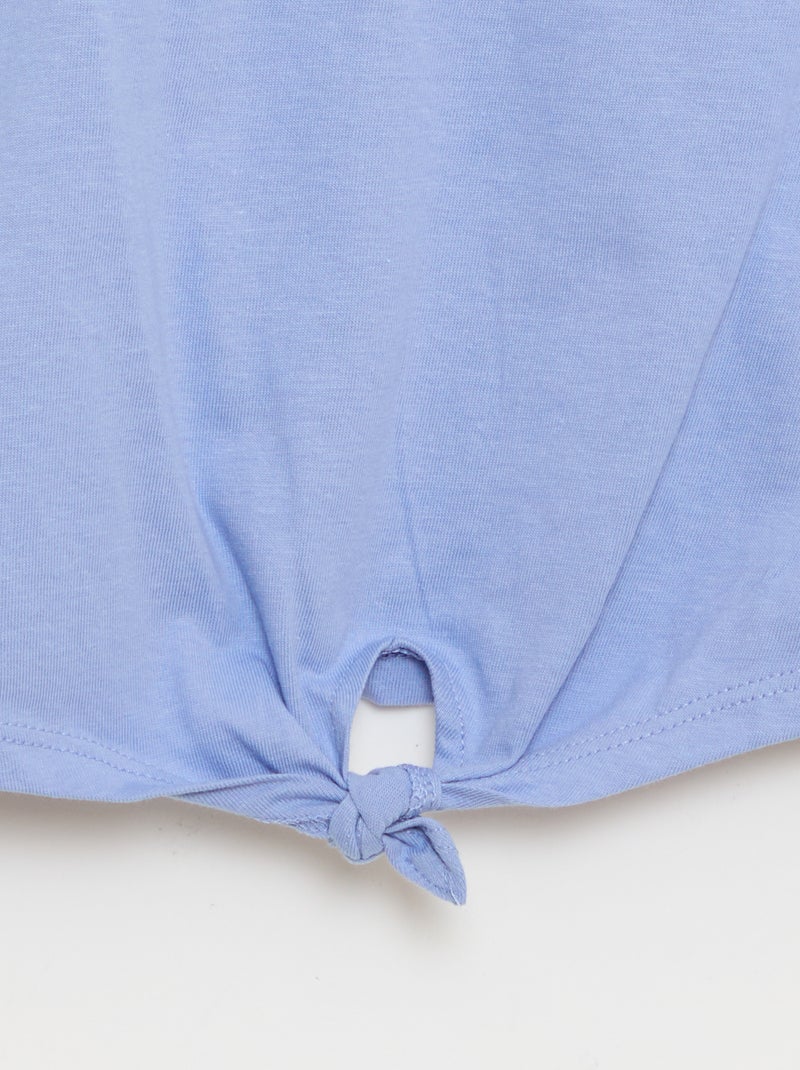 Camiseta con nudo en la cintura Azul - Kiabi