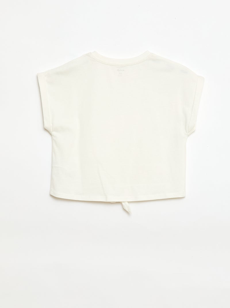 Camiseta con nudo en la cintura Blanco - Kiabi