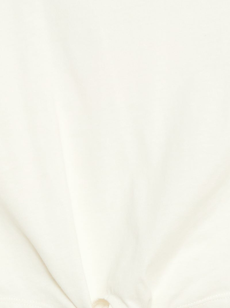Camiseta con nudo en la cintura Blanco - Kiabi