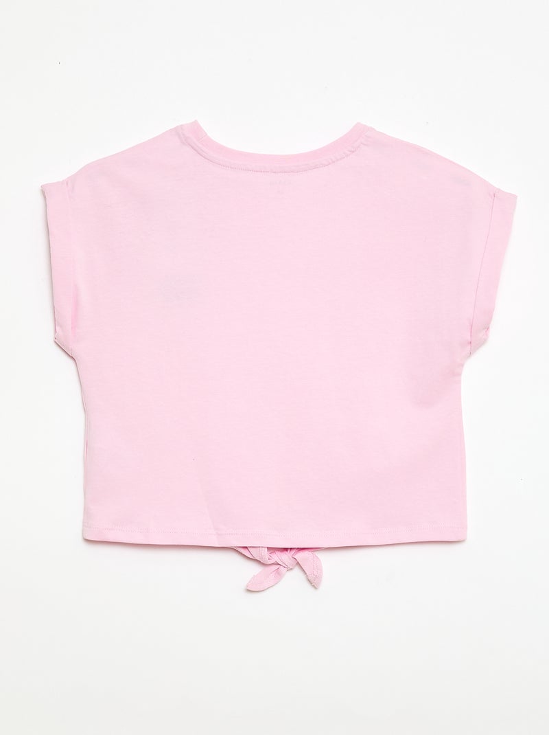 Camiseta con nudo en la cintura Rosa - Kiabi