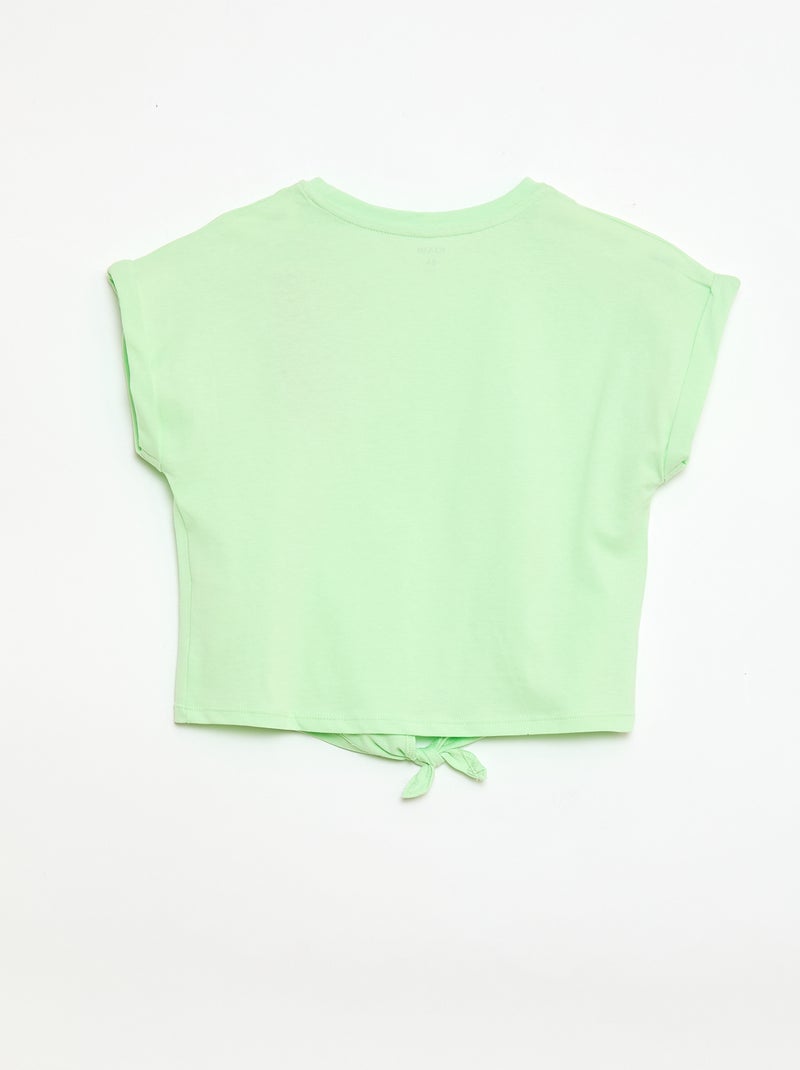 Camiseta con nudo en la cintura Verde - Kiabi