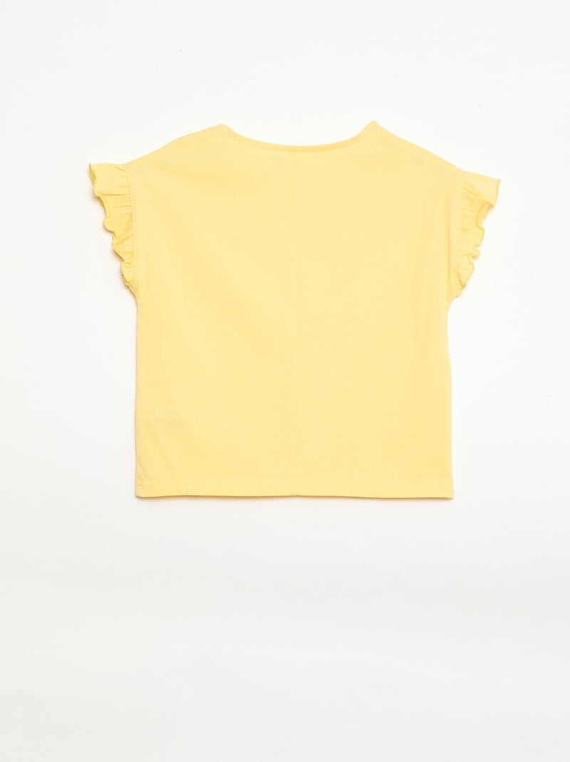 Camiseta con nudos decorativos Amarillo - Kiabi