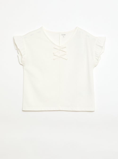 Camiseta con nudos decorativos - Kiabi