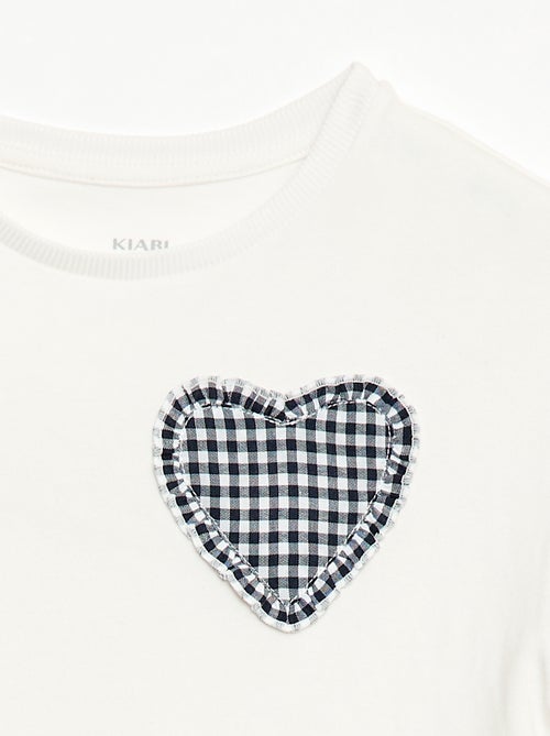 Camiseta con parche de vichy - Kiabi