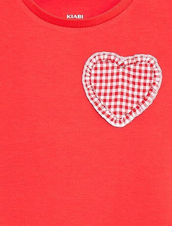 Camiseta con parche de vichy