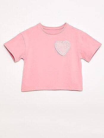 Camiseta con parche de vichy