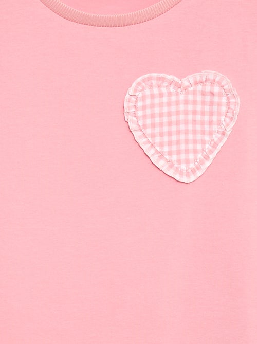 Camiseta con parche de vichy - Kiabi