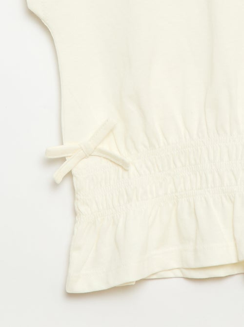 Camiseta con pieza fruncida y lazos en la cintura - Kiabi