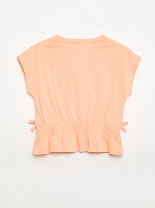 Camiseta con pieza fruncida y lazos en la cintura - Kiabi