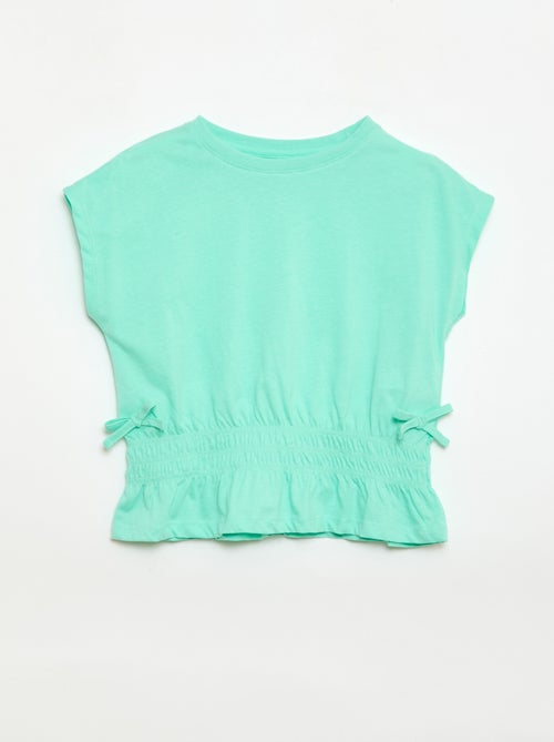 Camiseta con pieza fruncida y lazos en la cintura - Kiabi