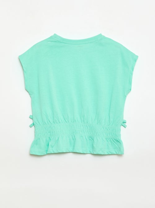 Camiseta con pieza fruncida y lazos en la cintura - Kiabi