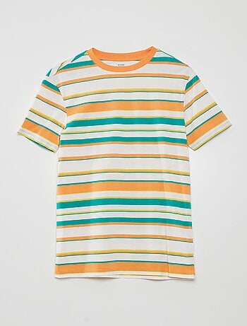 Camiseta con rayas anchas de colores - Kiabi