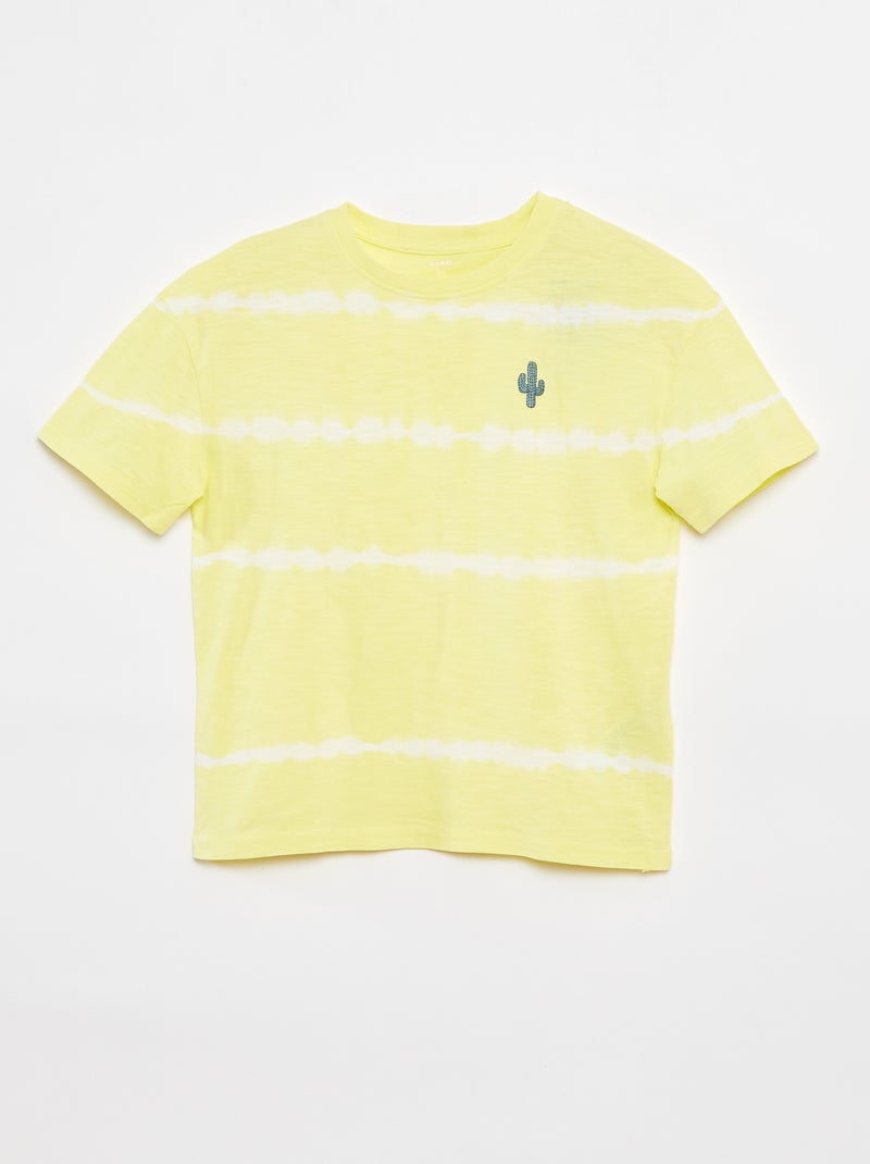 Camiseta con rayas tie-dye AMARILLO - Kiabi