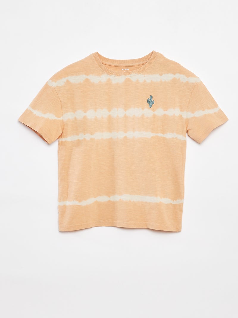 Camiseta con rayas tie-dye BEIGE - Kiabi