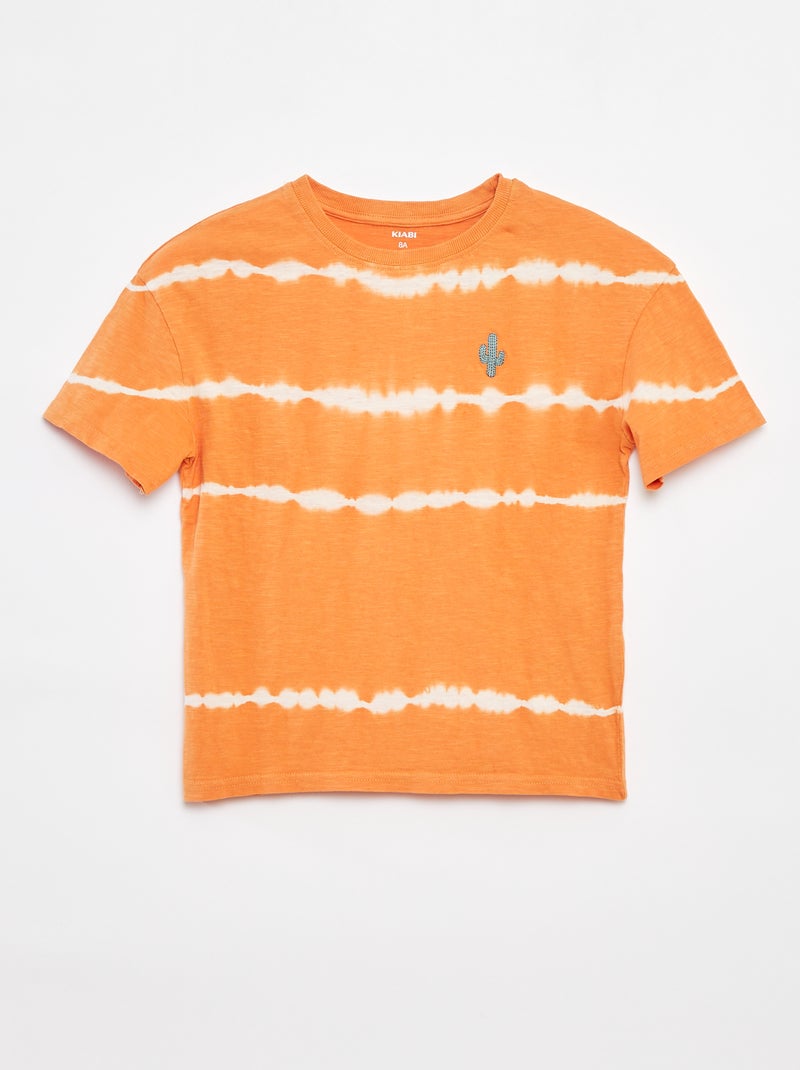 Camiseta con rayas tie-dye NARANJA - Kiabi