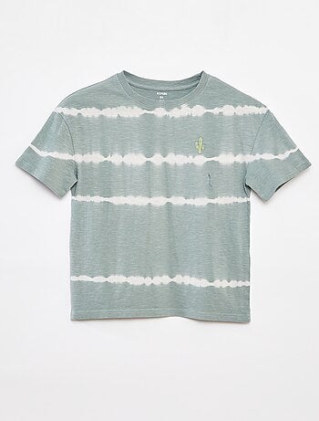 Camiseta con rayas tie-dye
