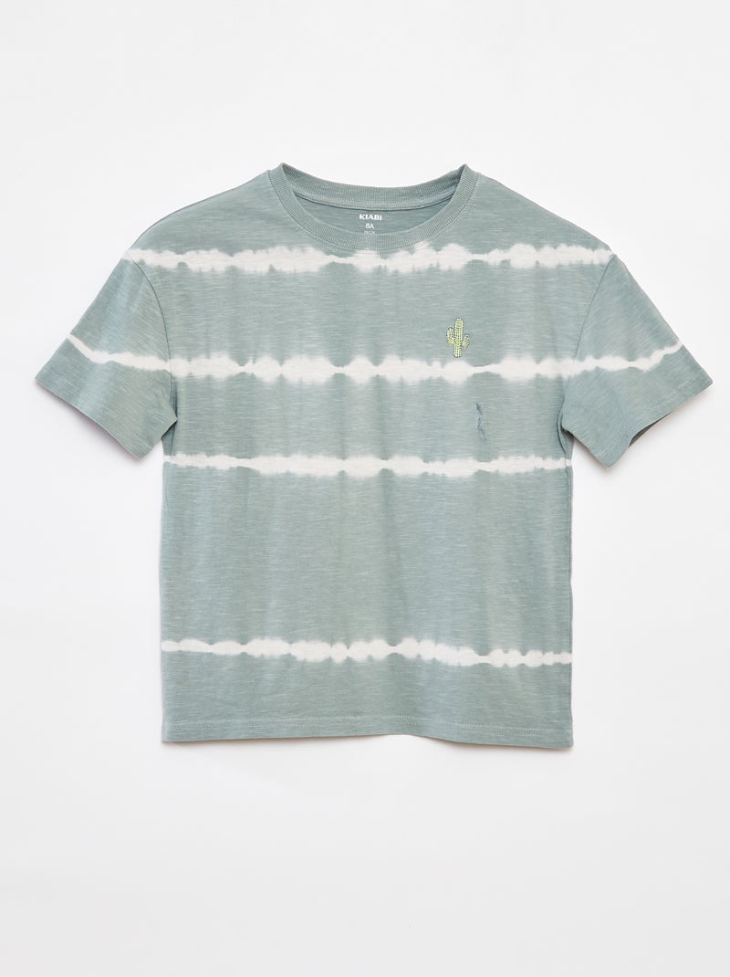 Camiseta con rayas tie-dye VERDE - Kiabi