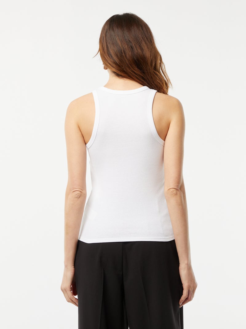 Camiseta con sisas americanas blanco - Kiabi