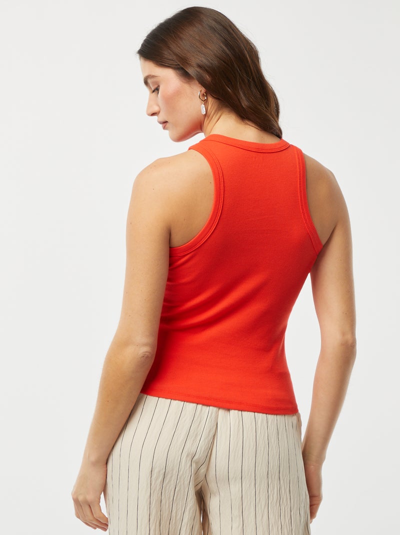 Camiseta con sisas americanas rojo - Kiabi