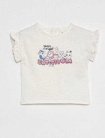 Camiseta con sisas con volantes estampada 'La casa de muñecas de Gabby'