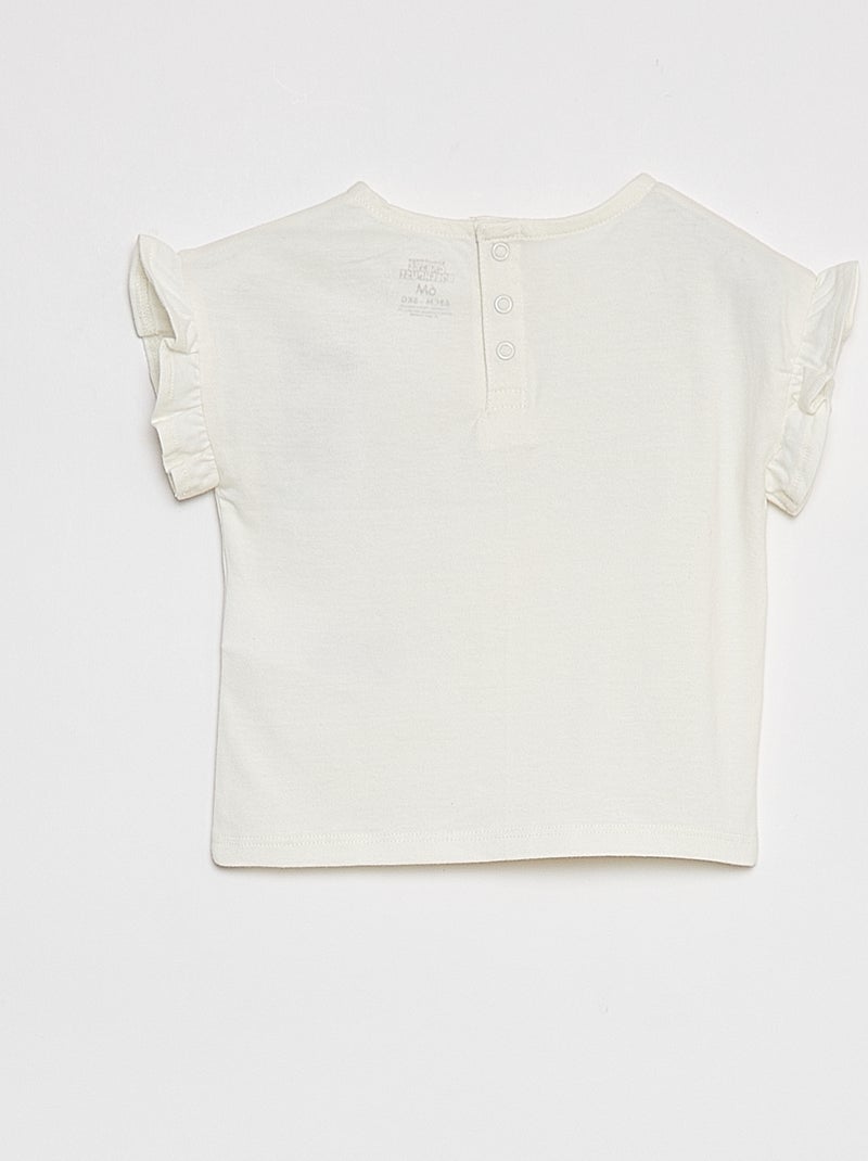 Camiseta con sisas con volantes estampada 'La casa de muñecas de Gabby' BLANCO - Kiabi