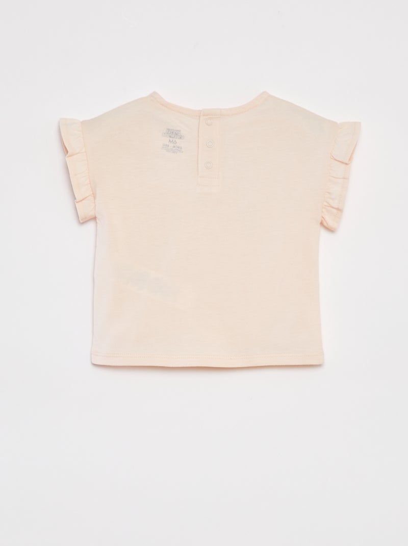 Camiseta con sisas con volantes estampada 'La casa de muñecas de Gabby' ROSA - Kiabi