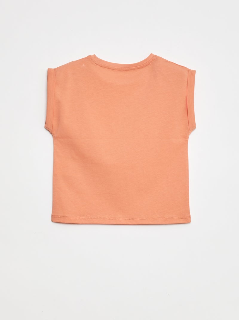 Camiseta con sisas cortas con vuelta - Grafik Edition Rosa - Kiabi