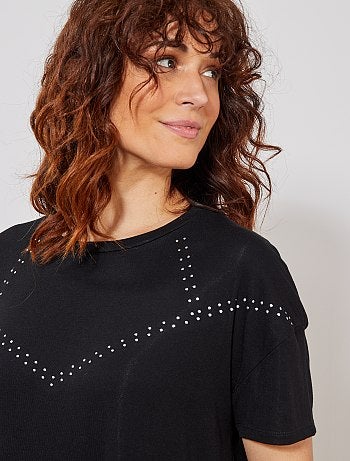 Camiseta con tachuelas - Kiabi