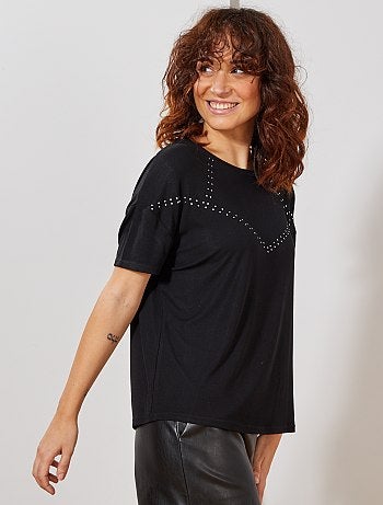 Camiseta con tachuelas - Kiabi