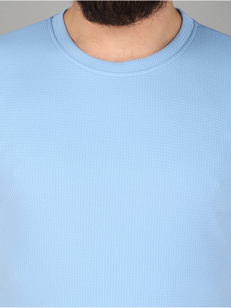Camiseta con textura - Frilivin Azul claro - Kiabi