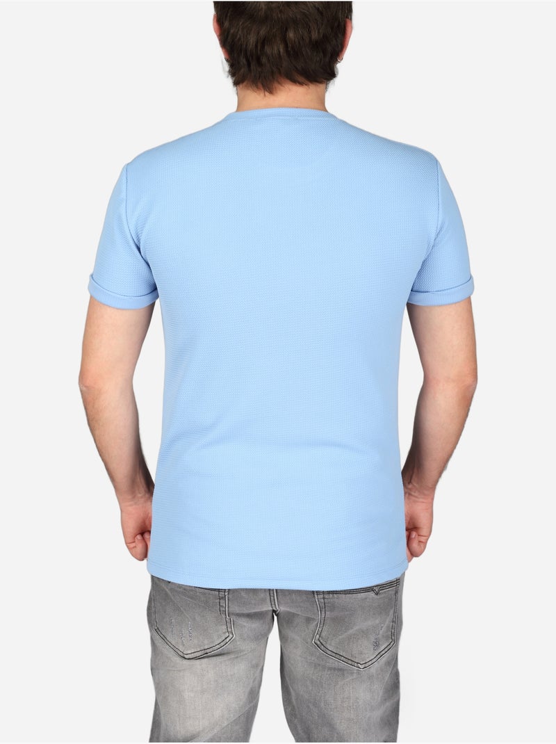 Camiseta con textura - Frilivin Azul claro - Kiabi