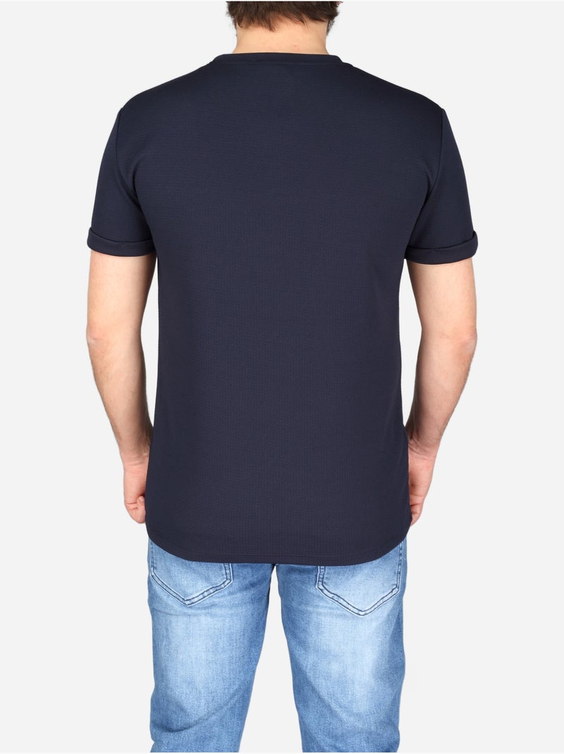 Camiseta con textura - Frilivin Azul oscuro - Kiabi
