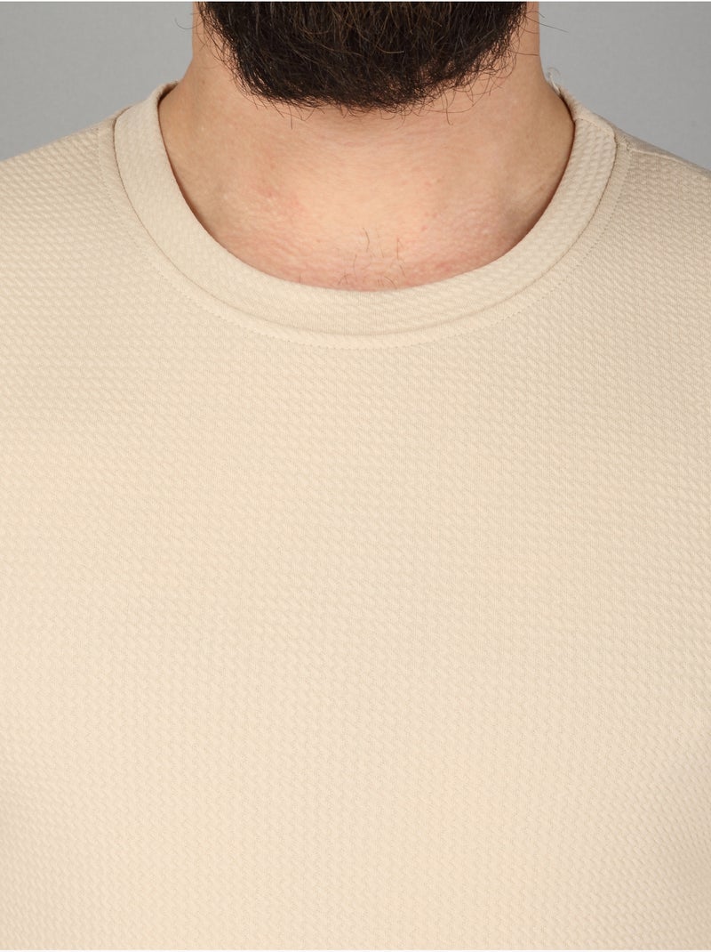 Camiseta con textura - Frilivin Beige - Kiabi
