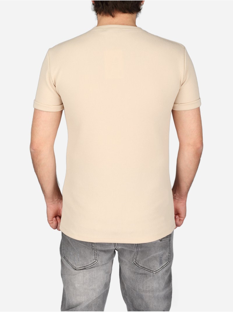 Camiseta con textura - Frilivin Beige - Kiabi