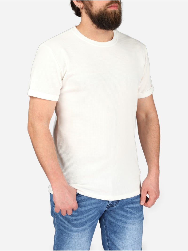 Camiseta con textura - Frilivin Blanco - Kiabi