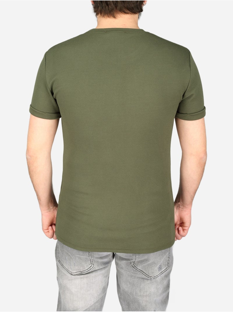 Camiseta con textura - Frilivin Caqui - Kiabi