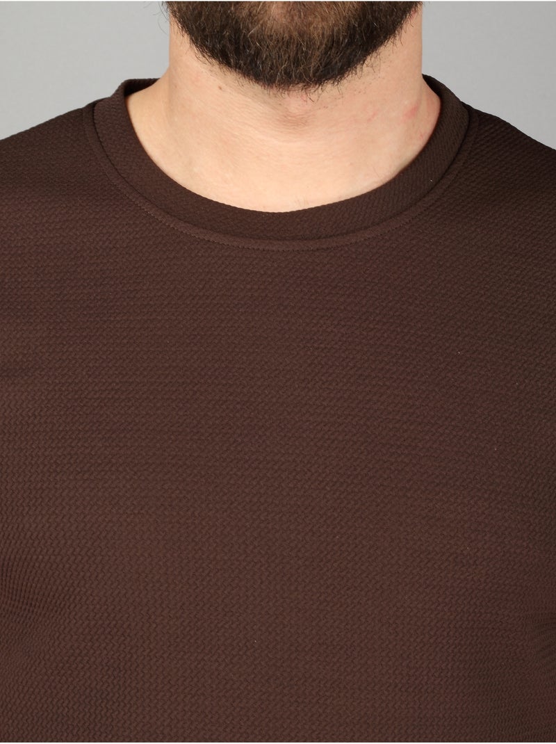 Camiseta con textura - Frilivin Marrón - Kiabi
