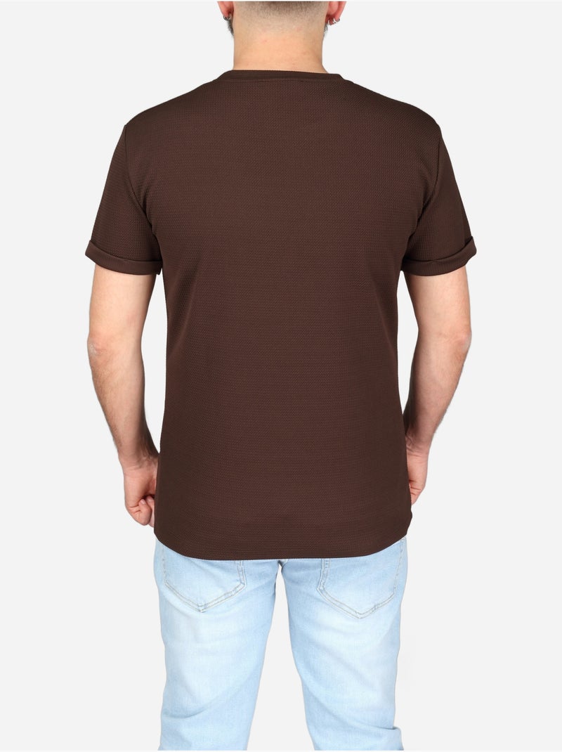 Camiseta con textura - Frilivin Marrón - Kiabi