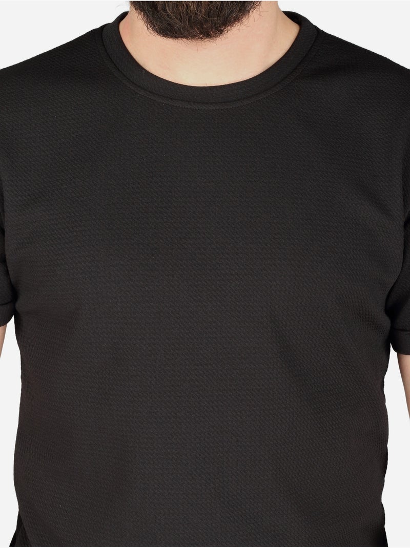 Camiseta con textura - Frilivin Negro - Kiabi