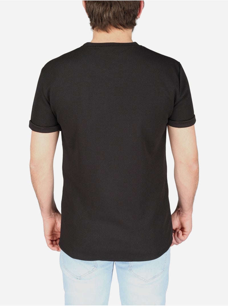 Camiseta con textura - Frilivin Negro - Kiabi