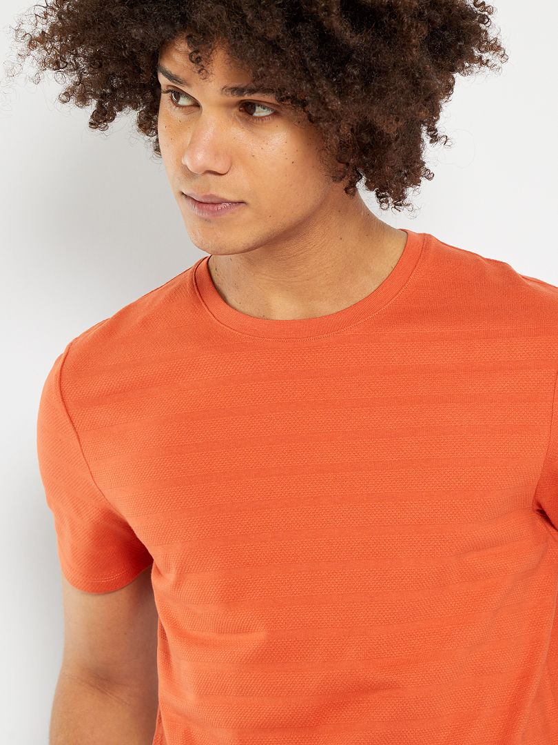 Camiseta con textura naranja - Kiabi